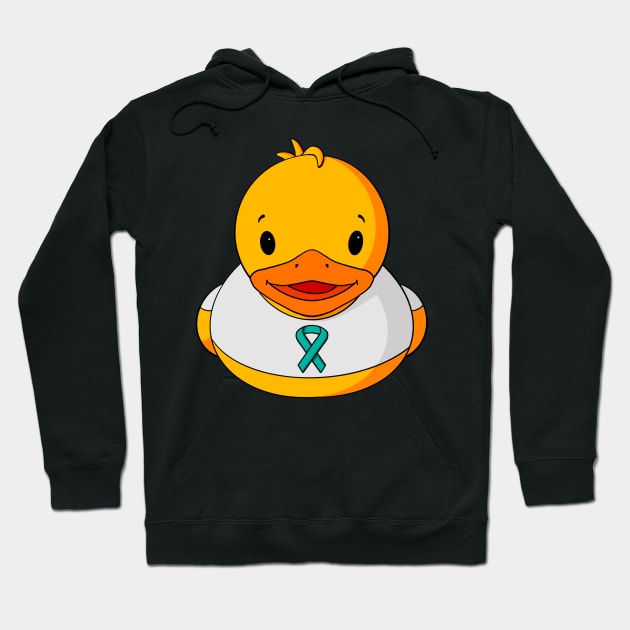 Ovarian Cancer Awareness Rubber Duck Hoodie by Alisha Ober Designs